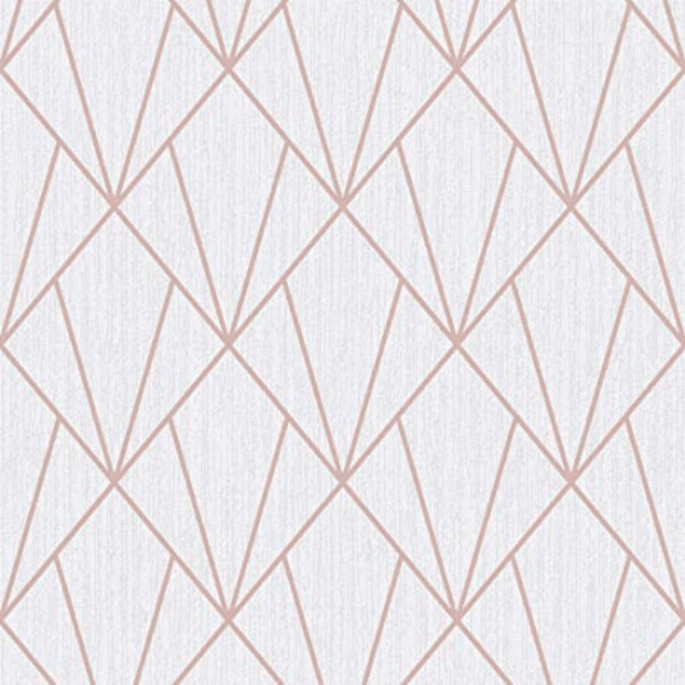 Muriva Indra Rose Gold Geometric Glitter Wallpaper 154102