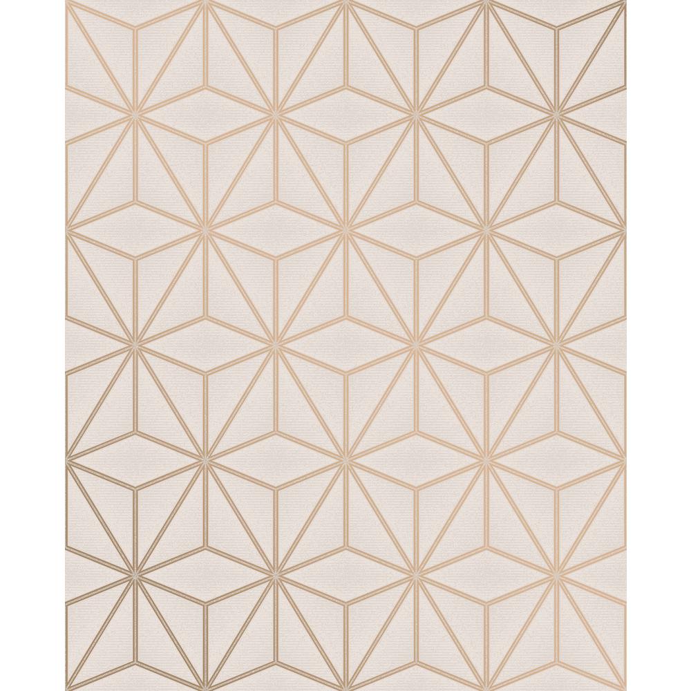Advantage Augustin Rose Gold Geometric Wallpaper Sample 2834