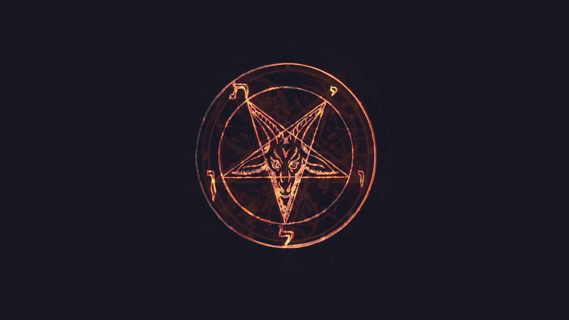 brown star wallpaper #glow #Satan #Lucifer #Pentagram P