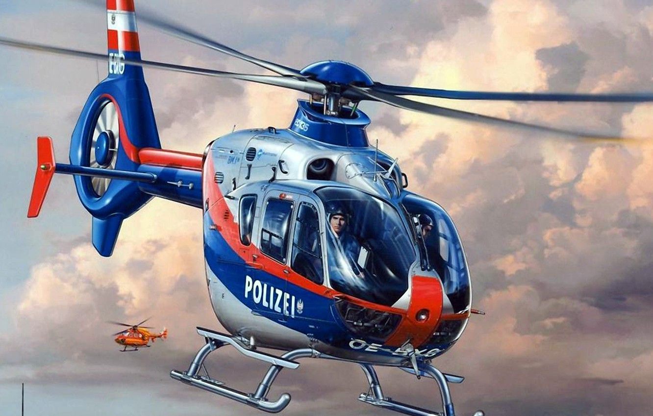Wallpaper figure, police, art, Eurocopter, polizei, EC 135