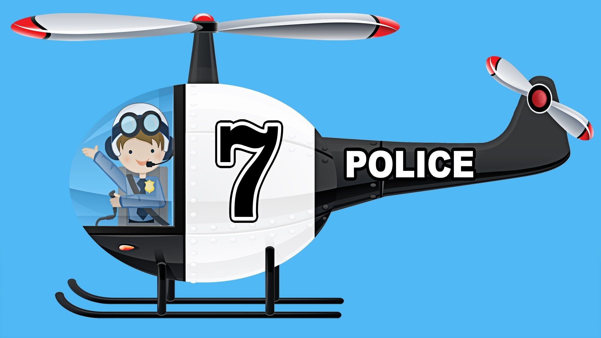 Вертолет полицейский мультяшный