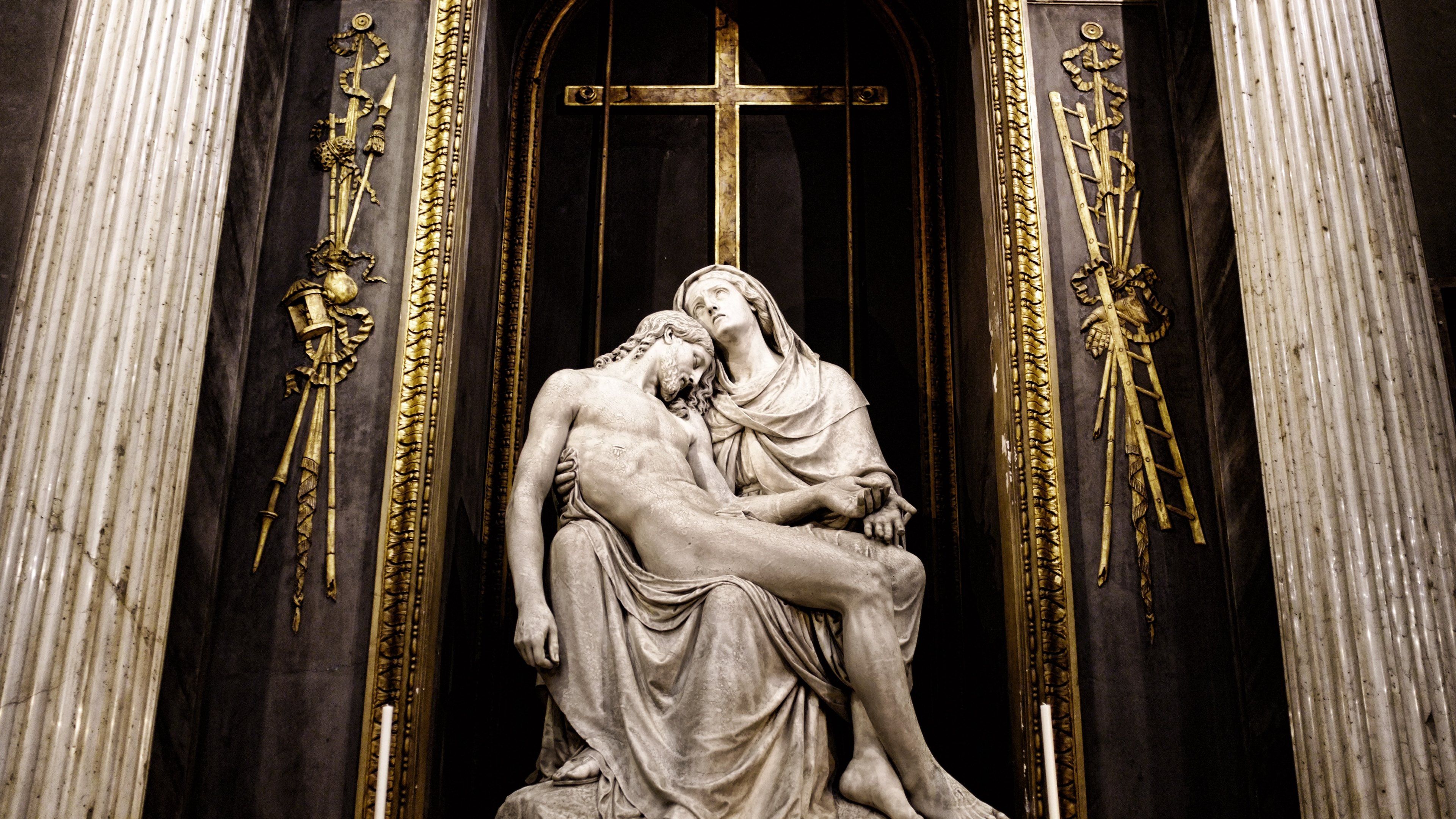 Picture Saint Mary, Jessus Religion Sculptures 3840x2160