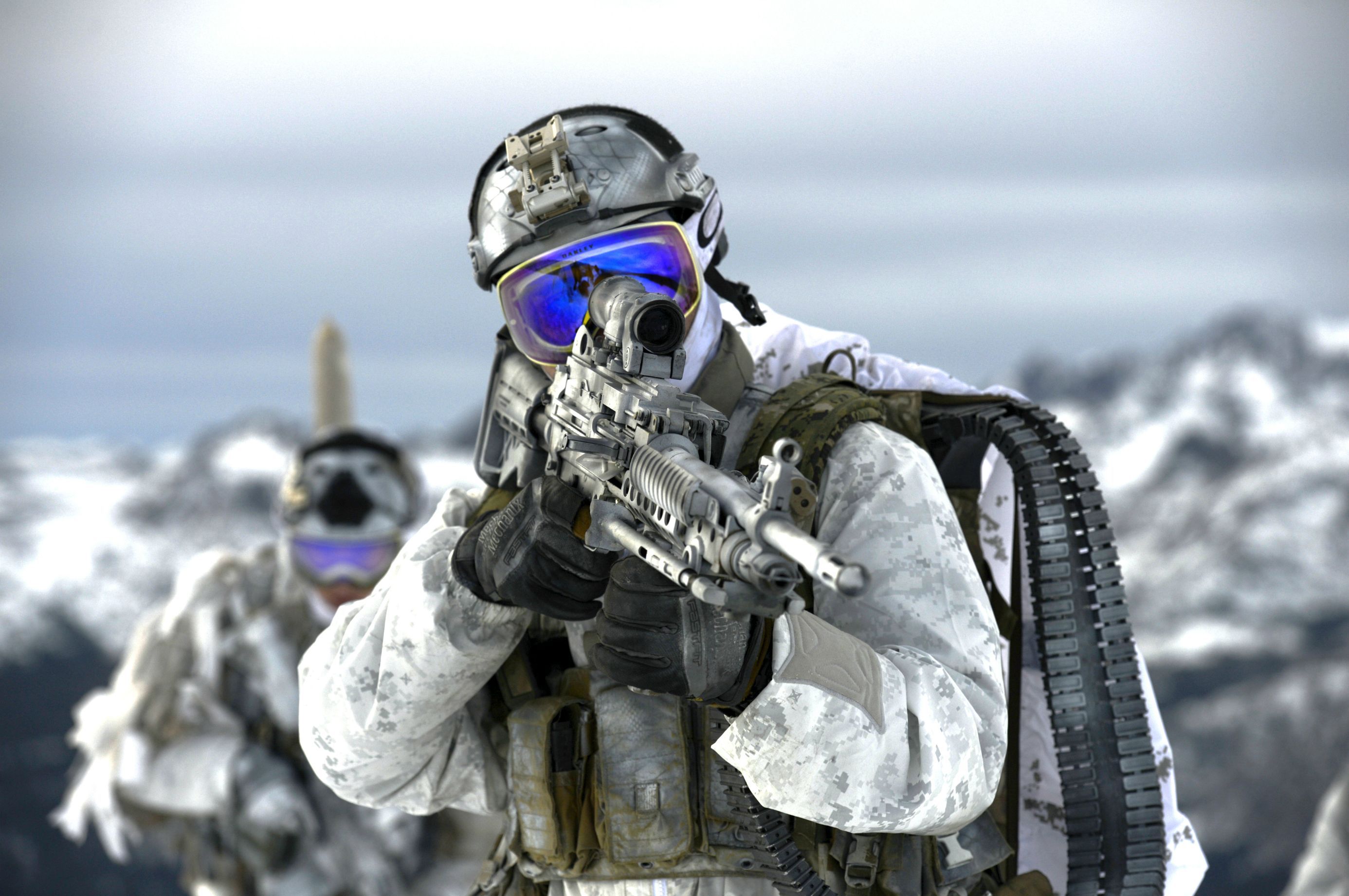 US Navy SEALs conducting mountain warfare training. Us