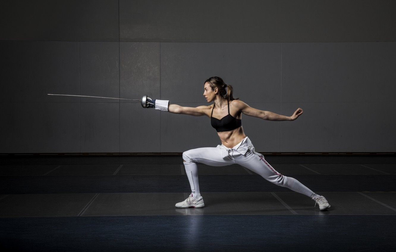 Wallpaper woman, training, fencing image for desktop, section спорт