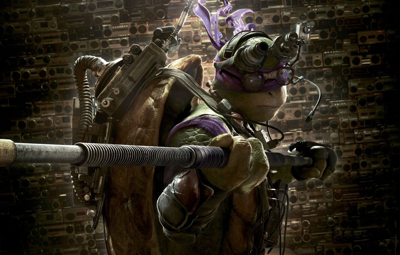 Wallpaper Action, Fantasy, Purple, Green, with, TMNT, Donatello