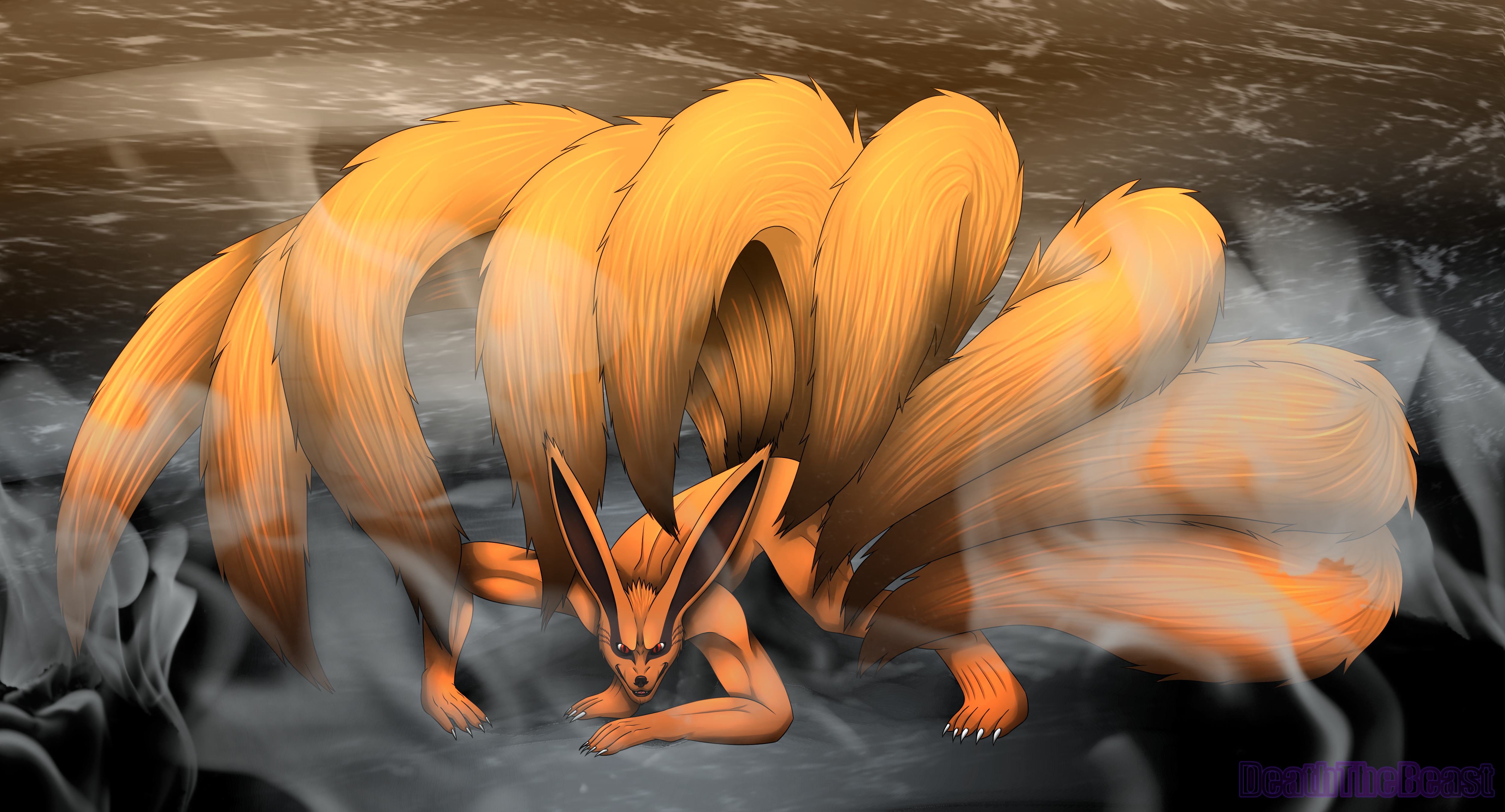 Nine Tailed Demon Fox (WITH SPEEDPAINT)