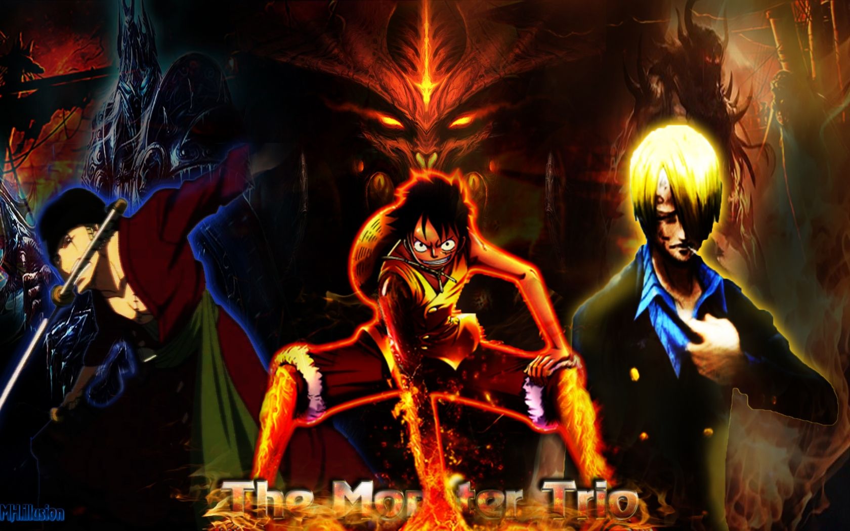 Free download One Piece Straw Hat Luffy Zoro Sanji The Monster by nmh illusion on [2560x1440] for your Desktop, Mobile & Tablet. Explore One Piece Straw Hat Wallpaper