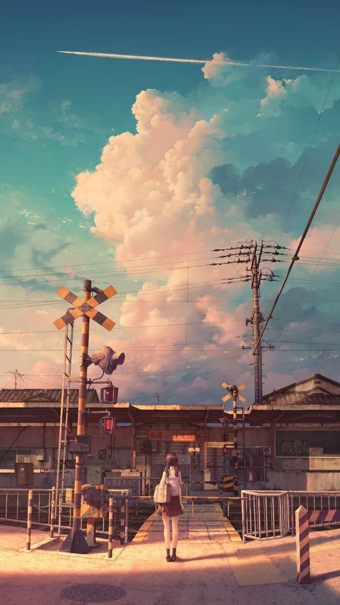 Big clouds and small railroad crossings by winter_parasol in 2020
