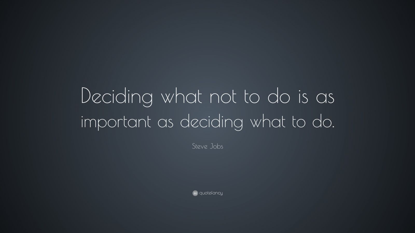 Steve Jobs Quote: “Deciding what not to do is as important as