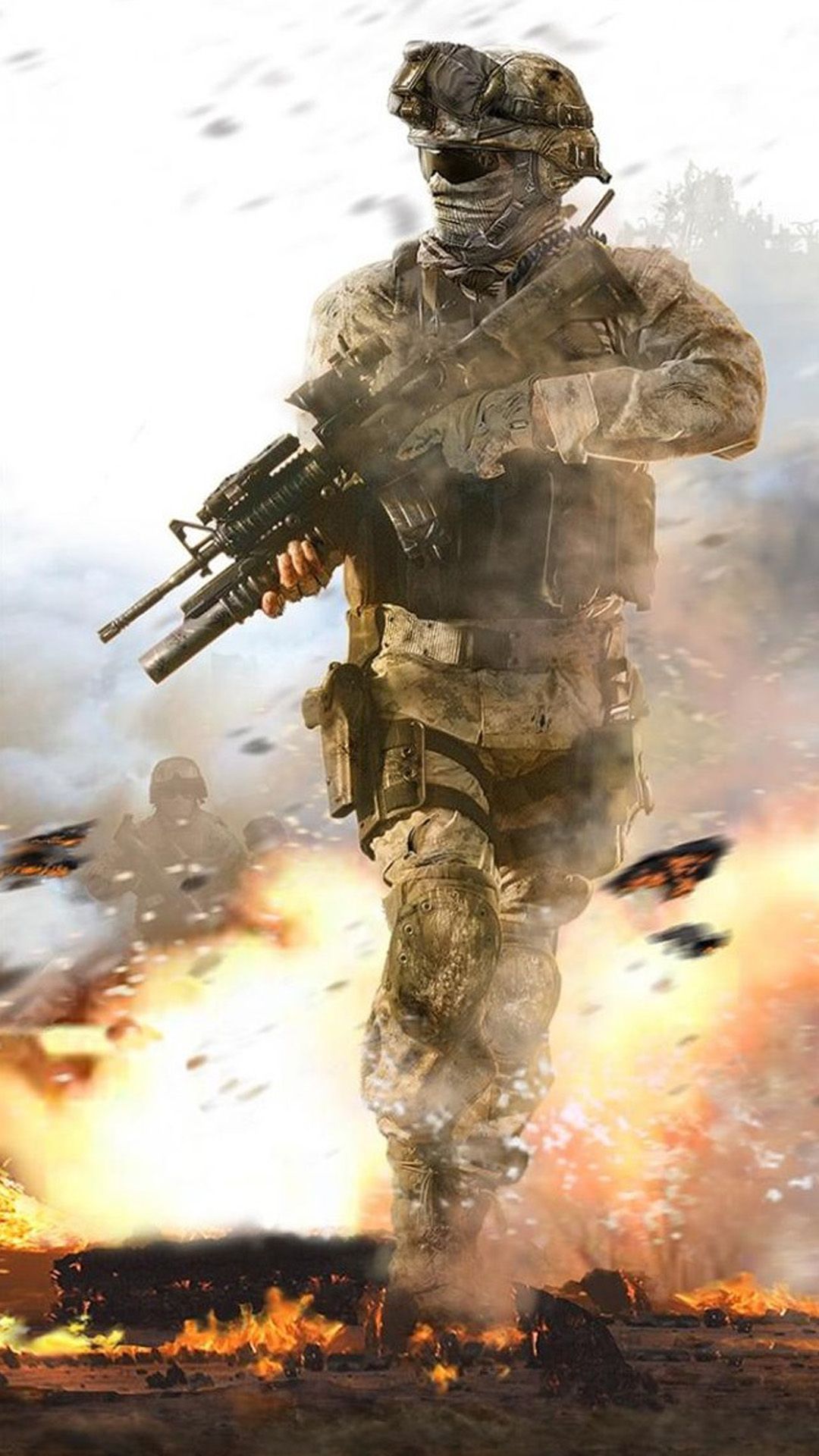 Fighting Soldier In Hail Of Bullets iPhone 8 Wallpaper. Army