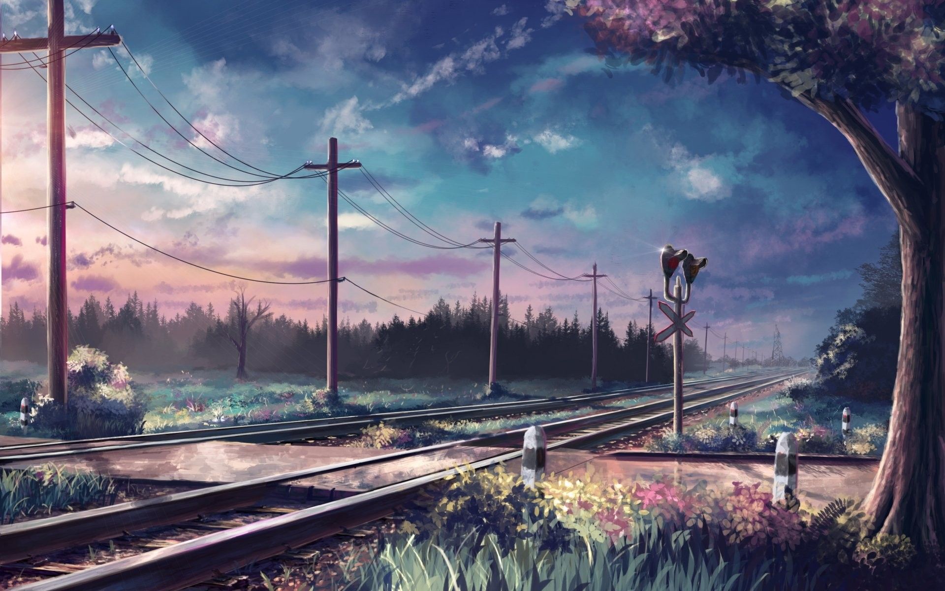 #railway, #road, #anime wallpaper. Mocah.org HD Wallpaper