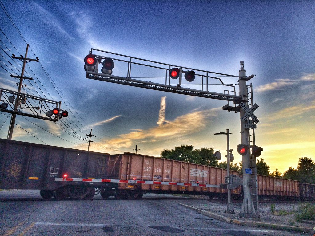 Railroad Crossing Sunset, Muncie, Indiana