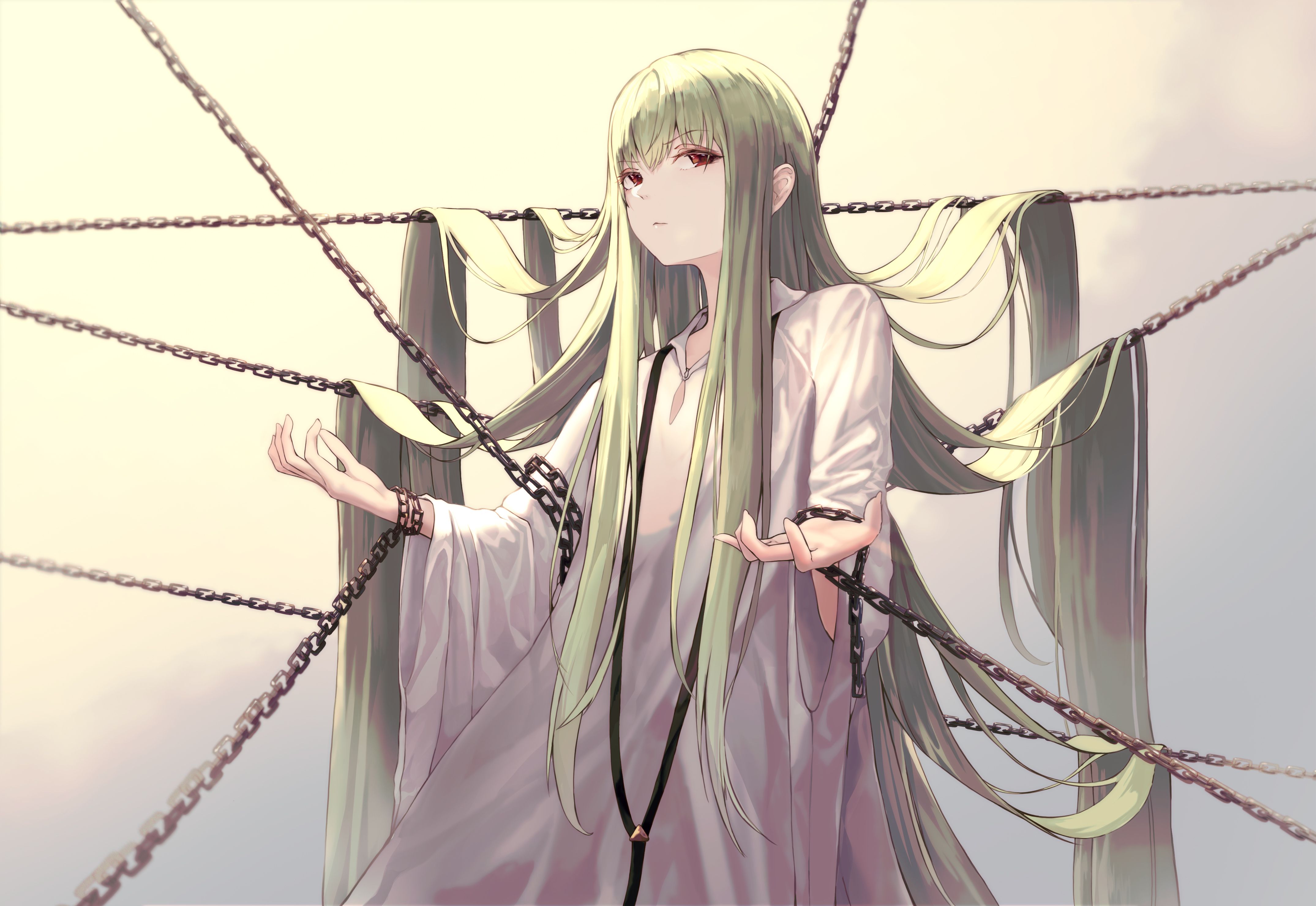 All Male Chain Enkidu Fate Grand Order Fate (series) Green Hair