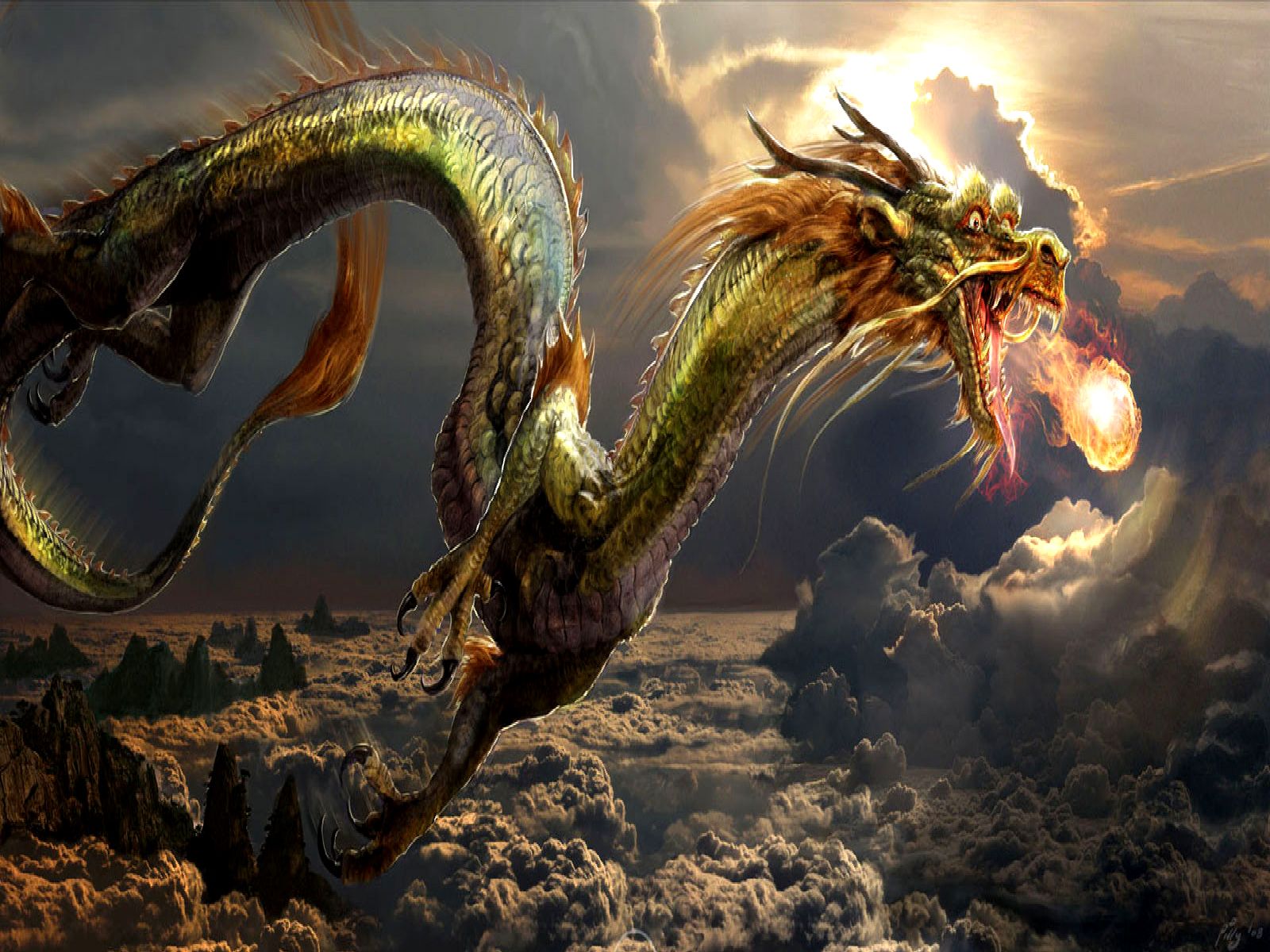 The Dragon Pearl Wallpaper and Background Imagex1200