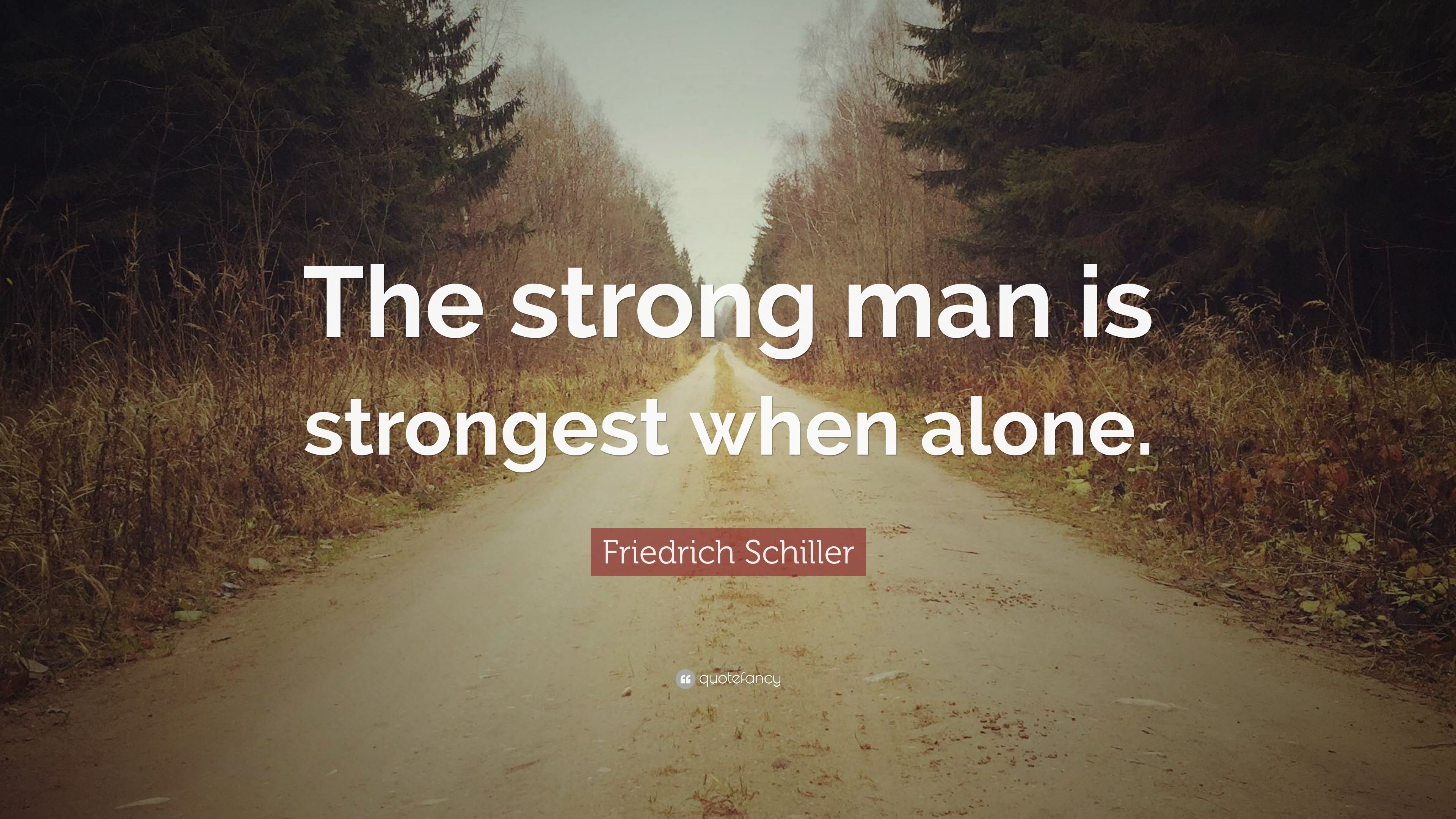 Friedrich Schiller Quote: “The strong man is strongest when alone