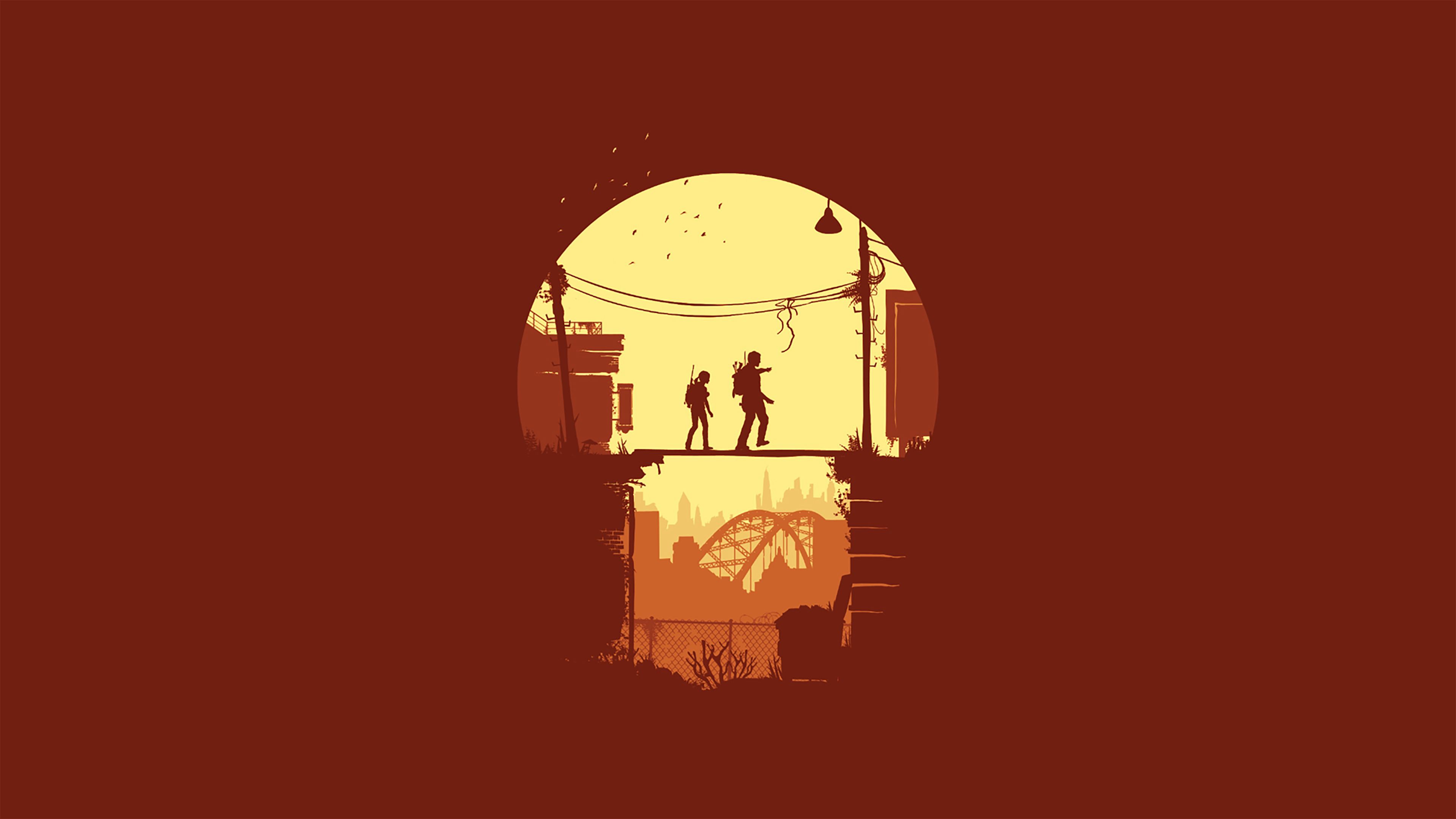 Joel and Ellie The Last Of Us Minimal Wallpaper, HD Minimalist 4K