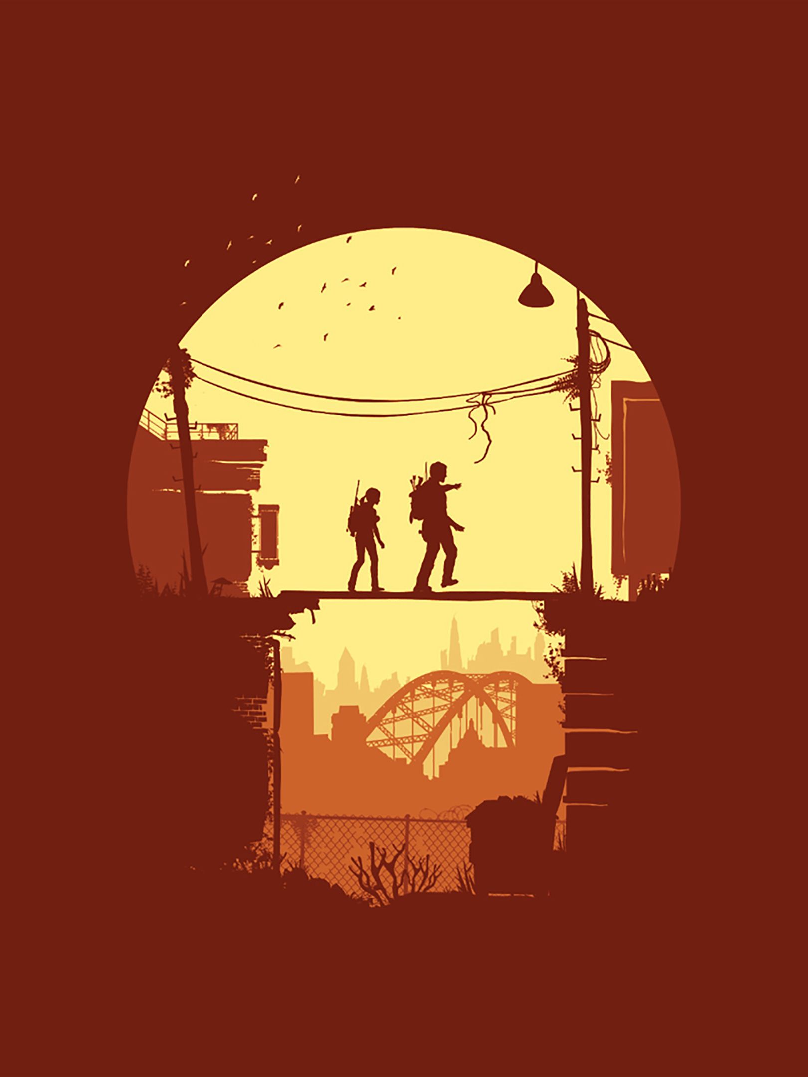 Joel and Ellie The Last Of Us Minimal 1620x2160