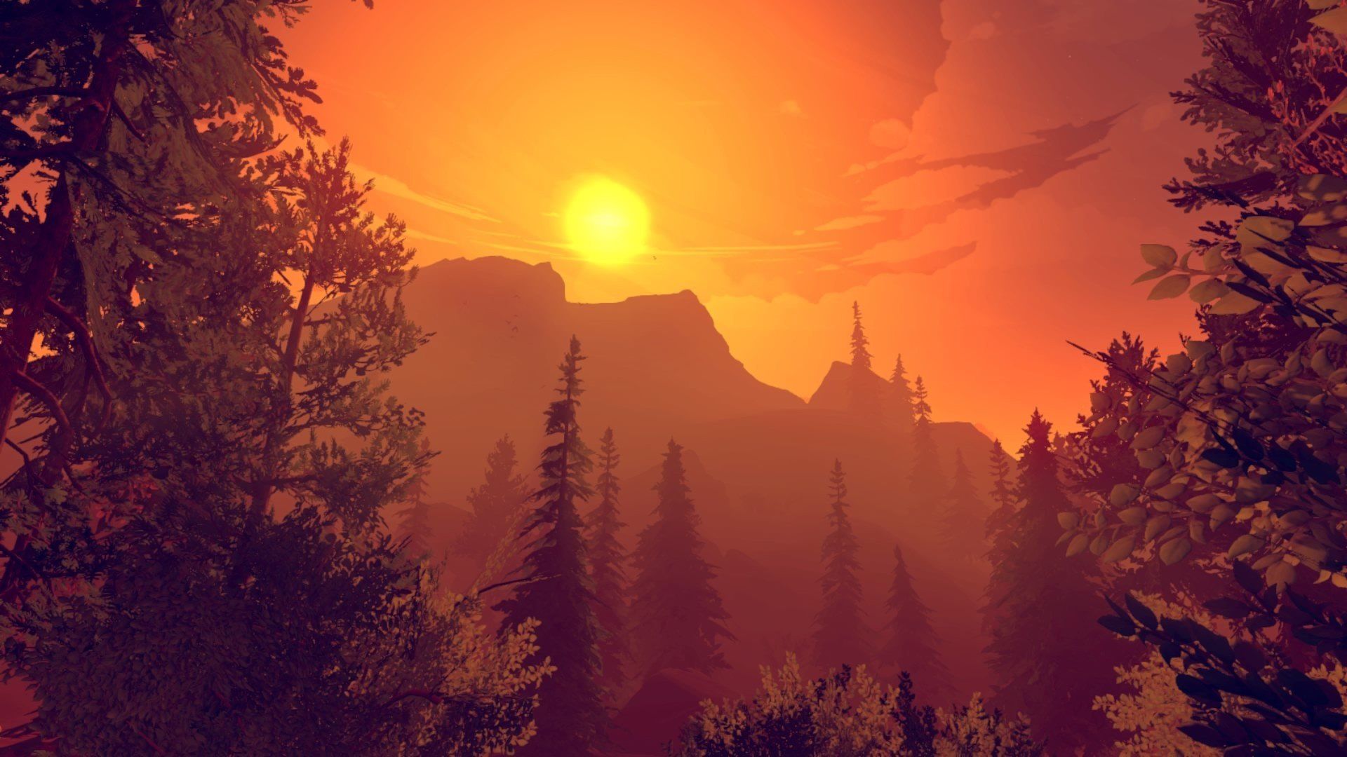 Firewatch, In game, Sunlight, Forest, Sunset Wallpaper HD