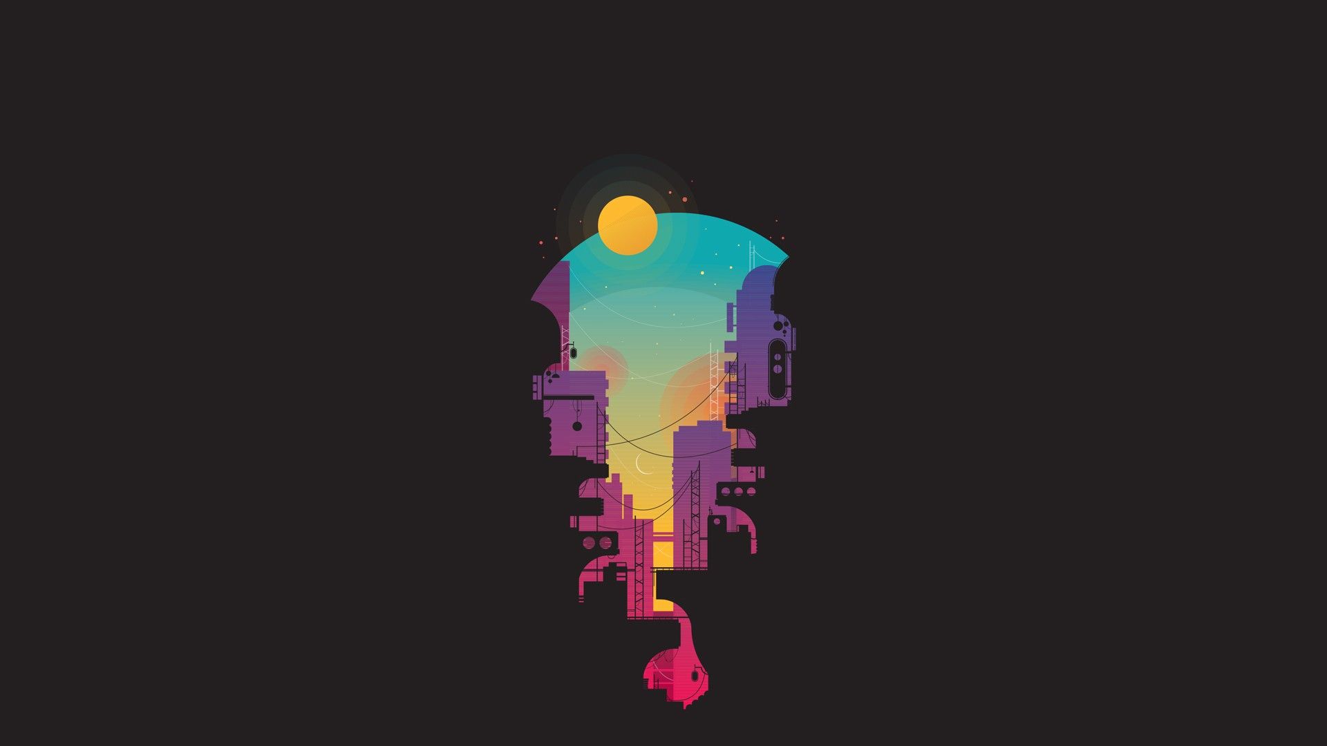 Minimalist City [1920x1080]. Desktop wallpaper art, Minimalist