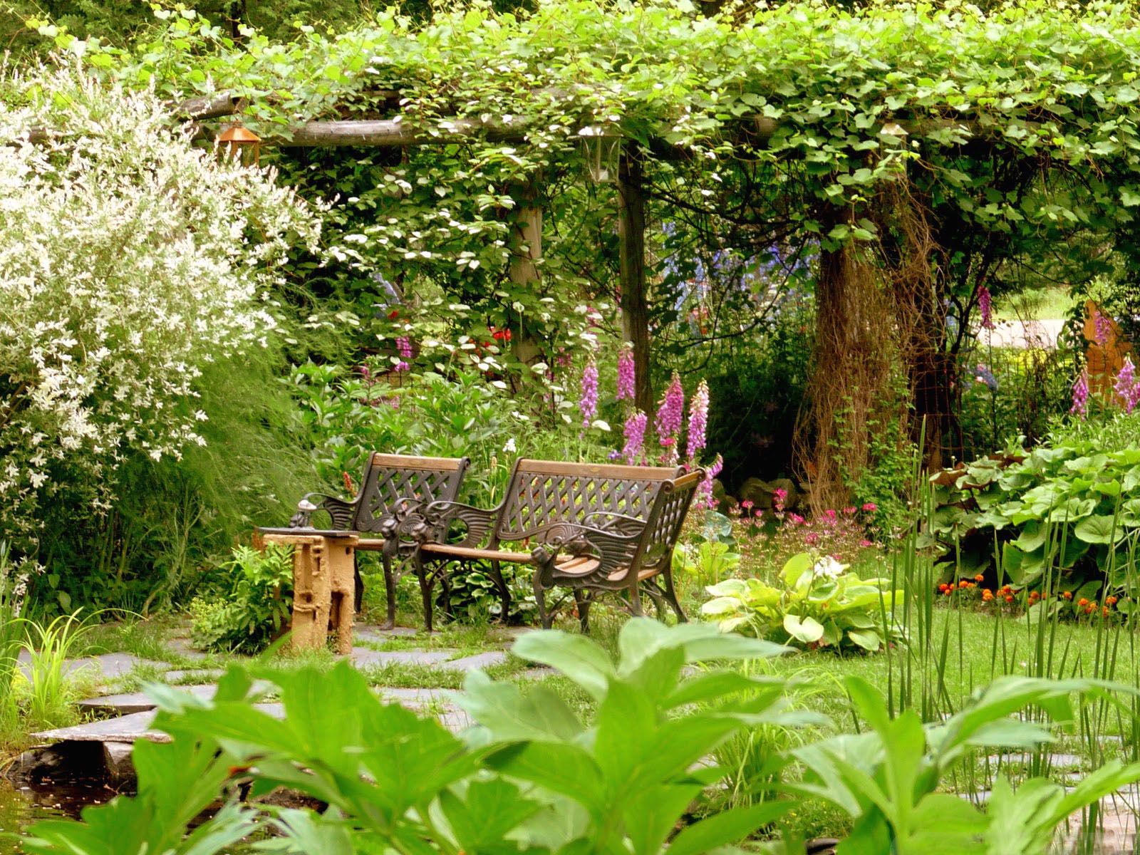 Wallpaper Fair: Peaceful Summer Garden Picture For House Decorate
