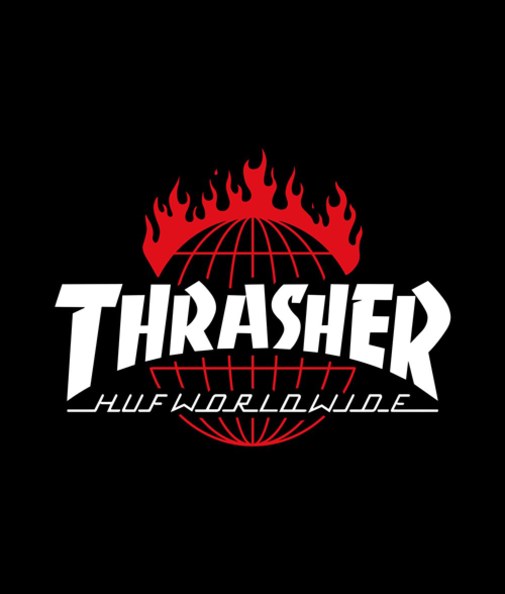 Thrasher Huf Worldwide Hoodie Unisex Size S 3XL