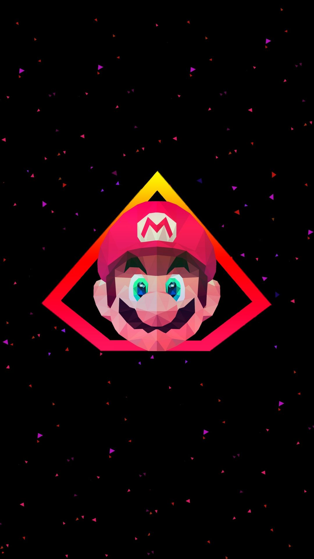 Download 1080x1920 wallpaper super mario, low poly, minimal