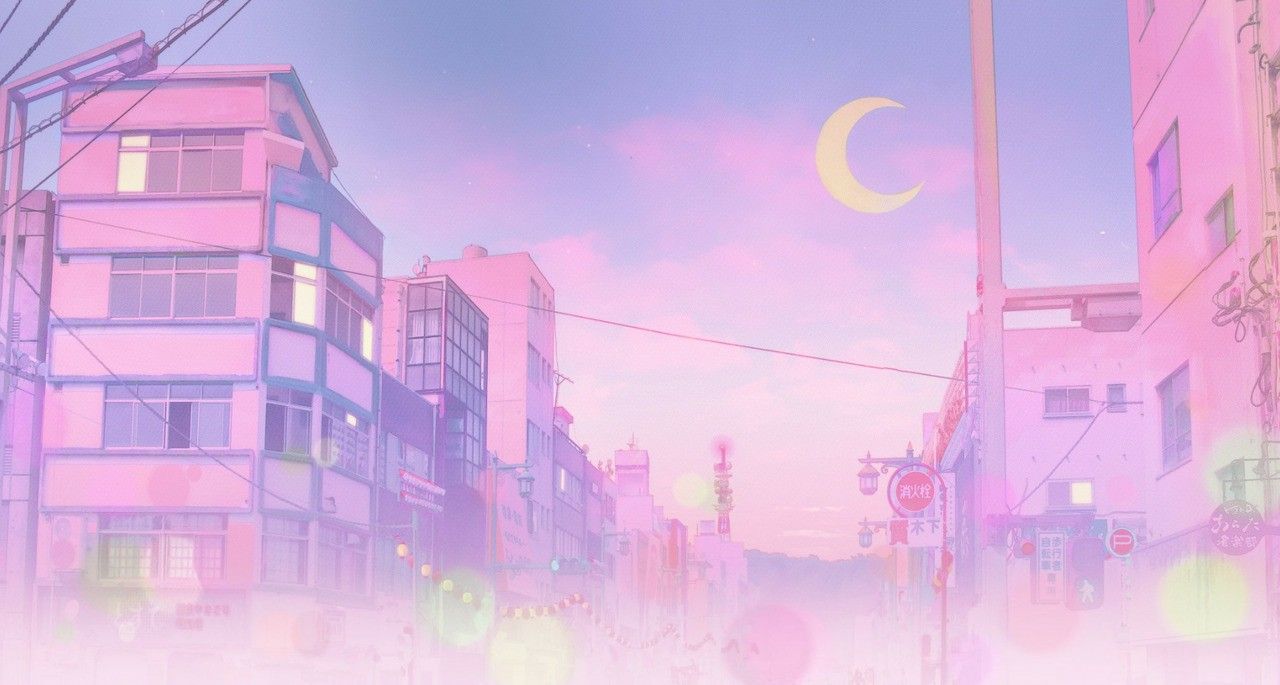 Pink Anime Aesthetic Desktop Wallpaper Free Pink Anime