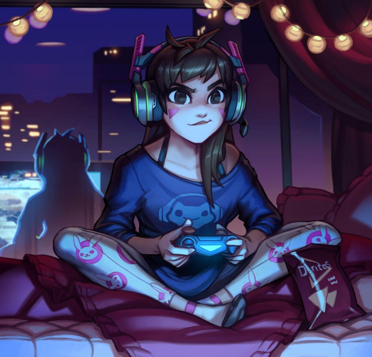 thecomicninja: “Gamer Girl by Kienan Lafferty ”. Overwatch fan
