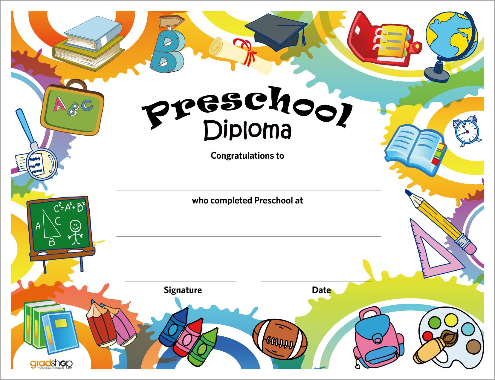 Preschool border - about diplomas on colleges thanksgiving