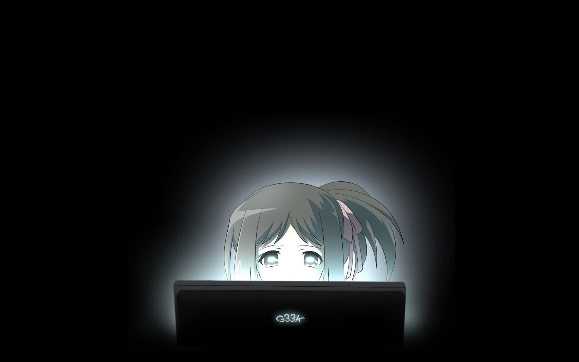 Girl With Computer. Laptop wallpaper, Anime wallpaper, Anime