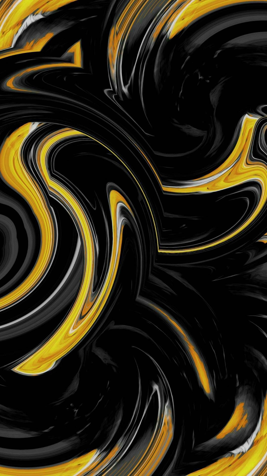 iPhone Wallpaper. Black, Yellow, Pattern, Water, Design, Art