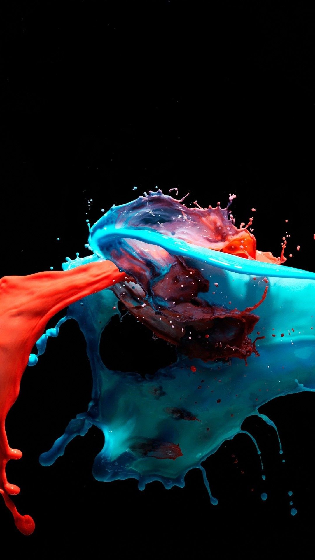 HD wallpaper blue pink yellow and black paint splash colors stains  dripping  Wallpaper Flare