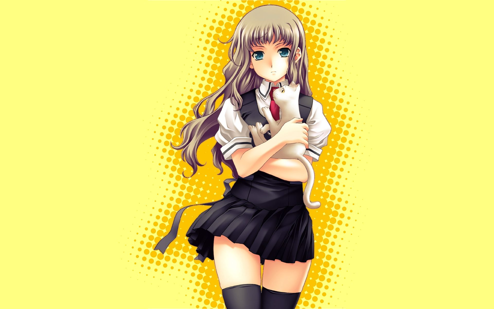 cats anime soft shading simple background anime girls 1920x1200