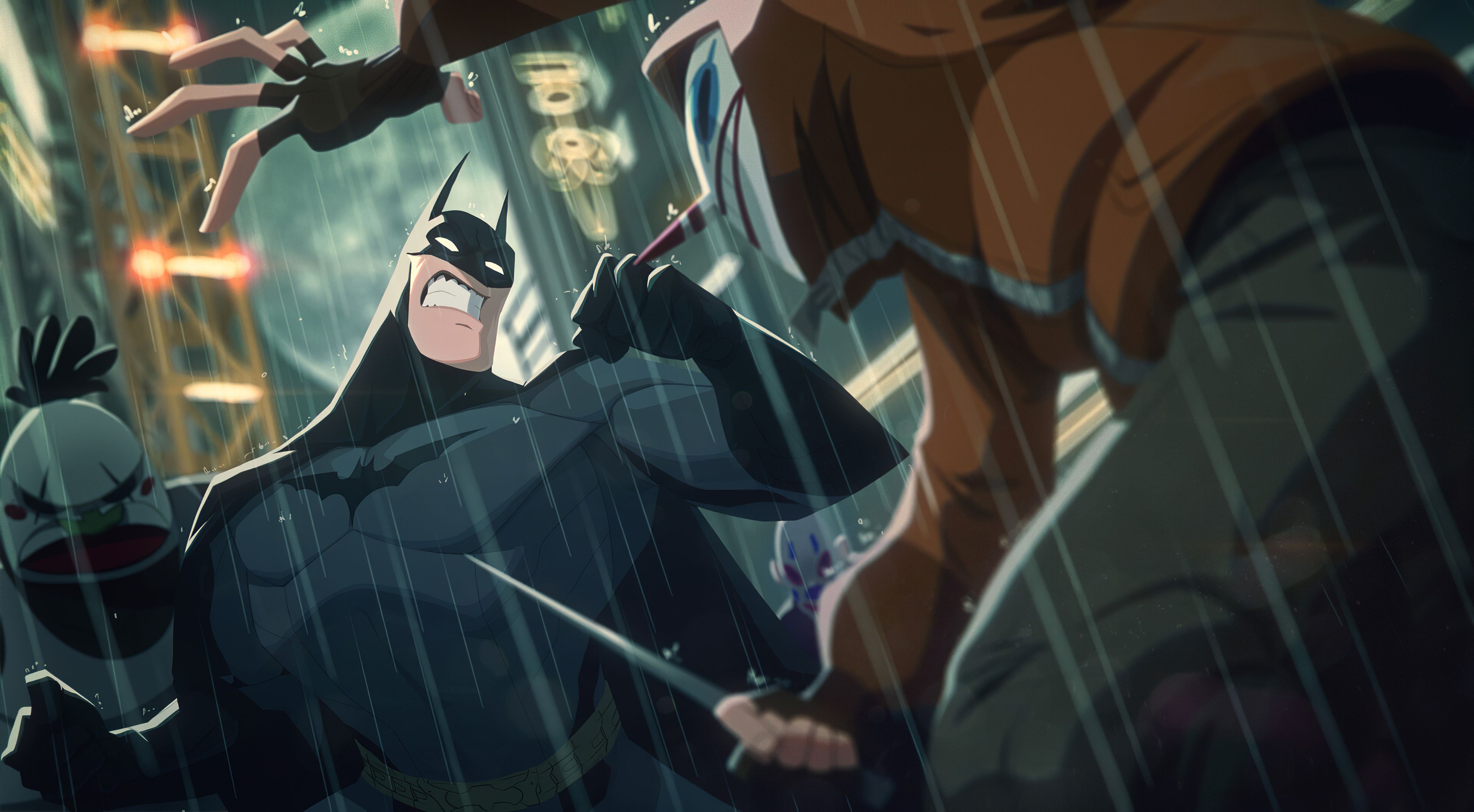 Batman fighting Jokers thugs HD Wallpaper. Background Image
