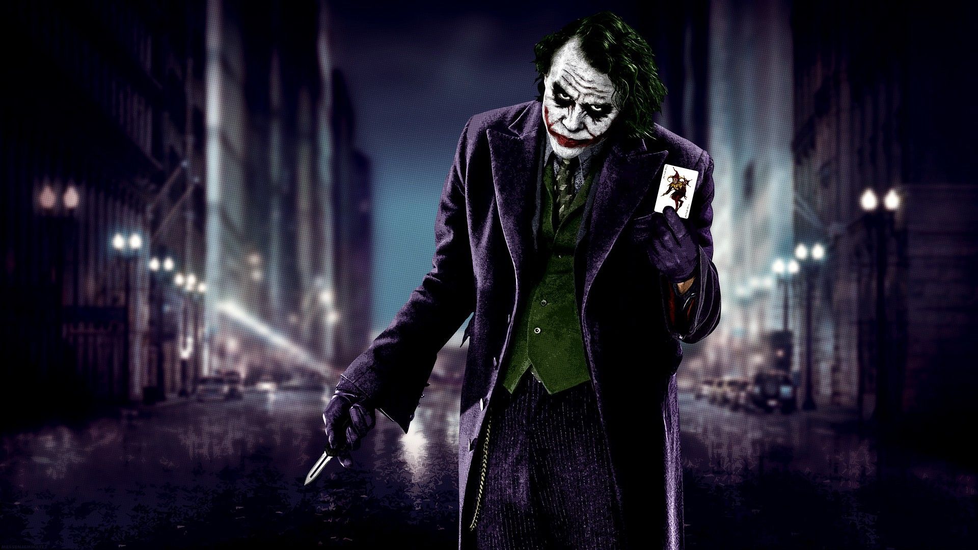 Heath Ledger, #knife, #cards, #The Dark Knight, #Batman, #Joker