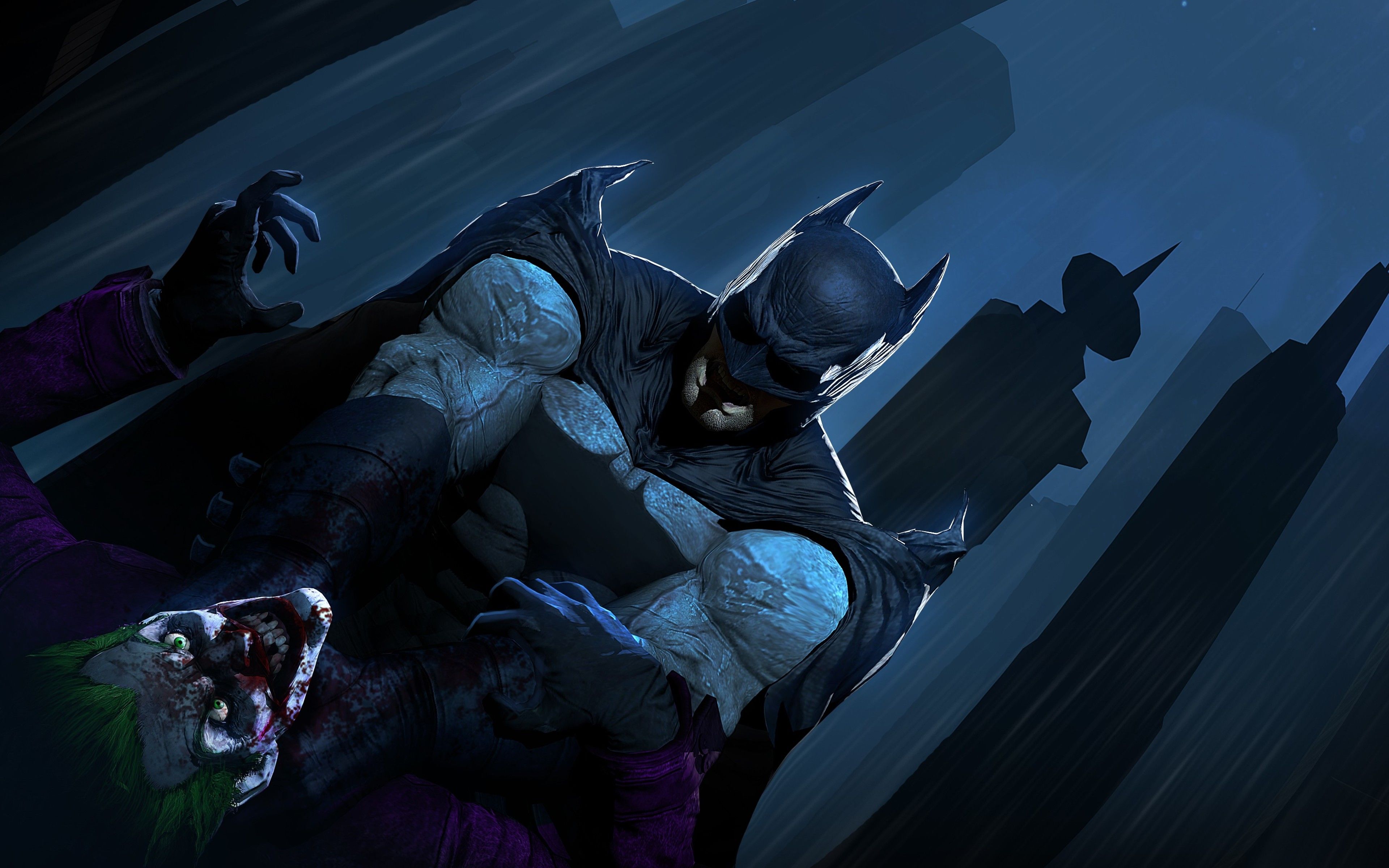 Download wallpaper Batman vs Joker, 4k, superheroes, battle
