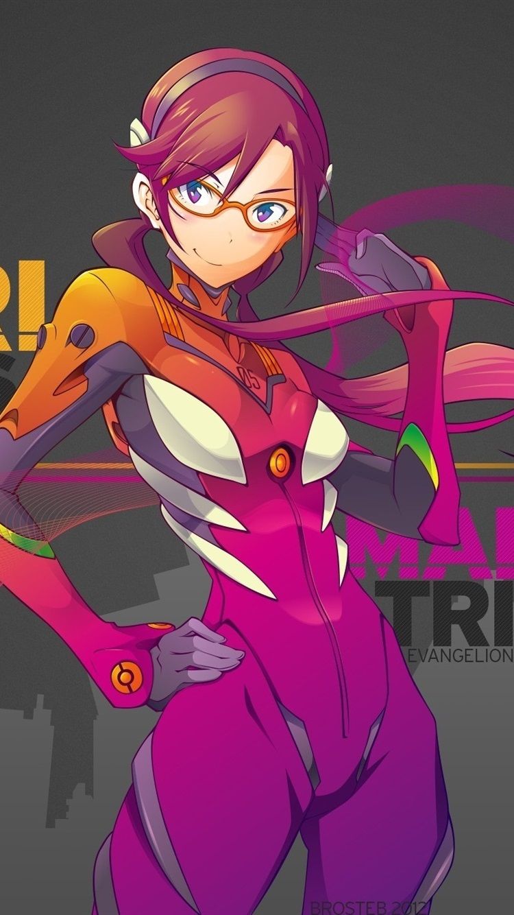 Neon Genesis Evangelion, Smile Girl, Glasses 750x1334 IPhone 8 7 6