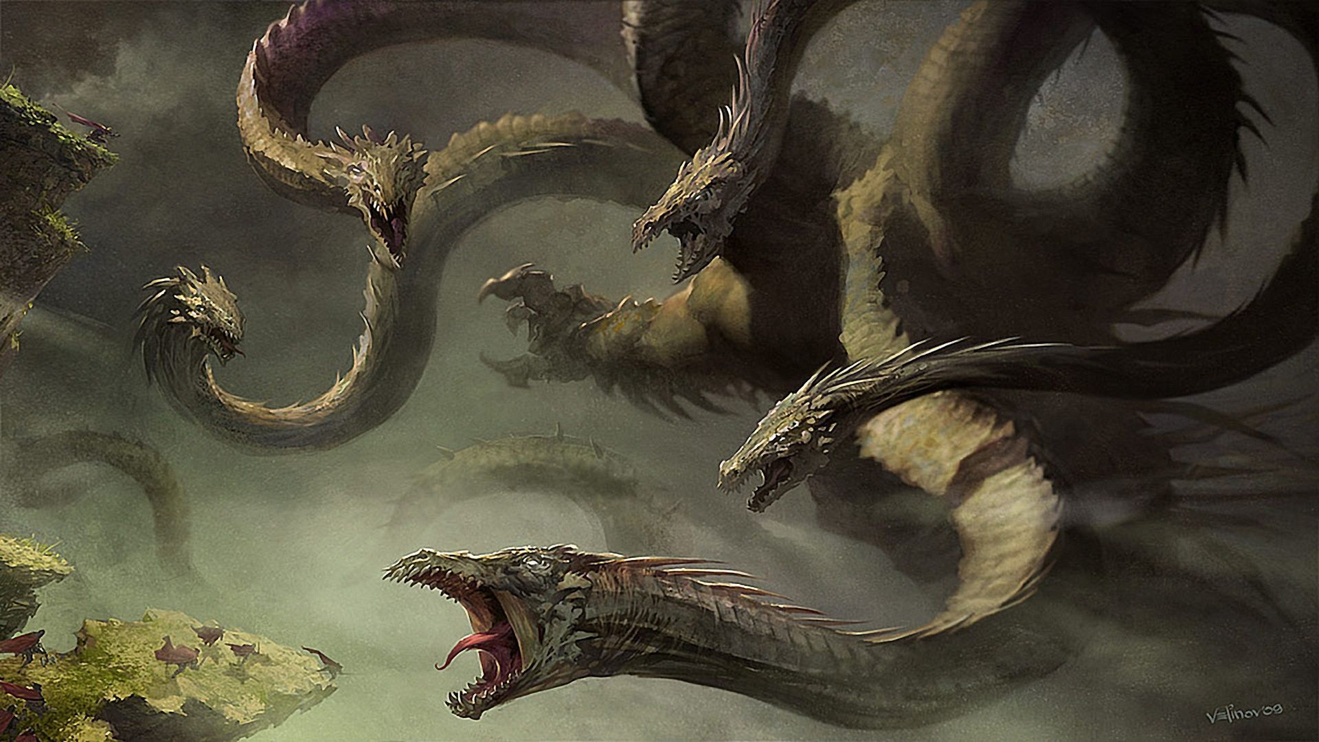 Hydra Wallpaper Wallpaper (High Definition)% HD Quality. Hydra monster, Mythical creatures, Creature art
