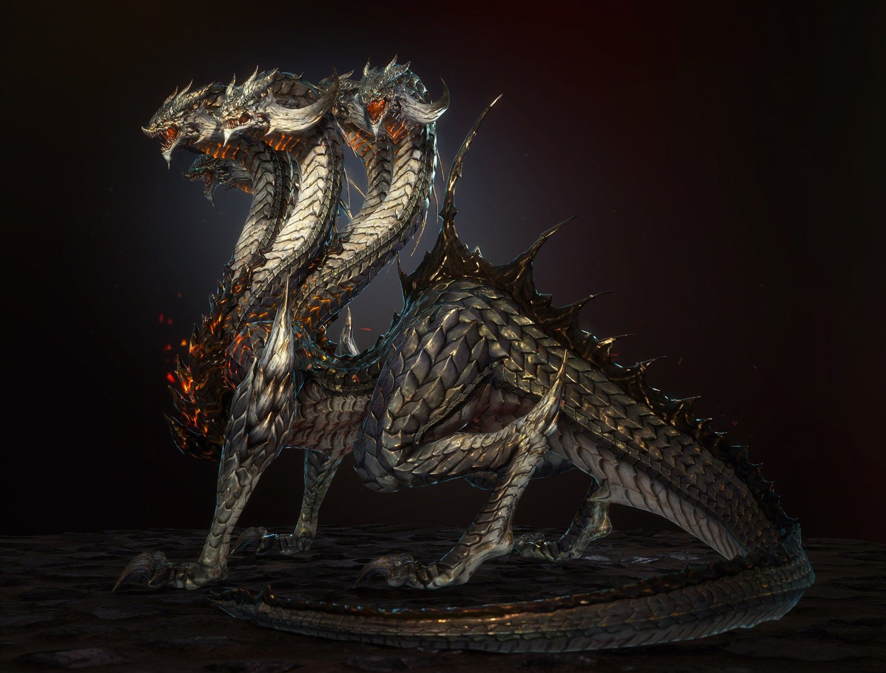 hydra, Dragon, Digital art, Fantasy art, Final Fantasy XIV: A