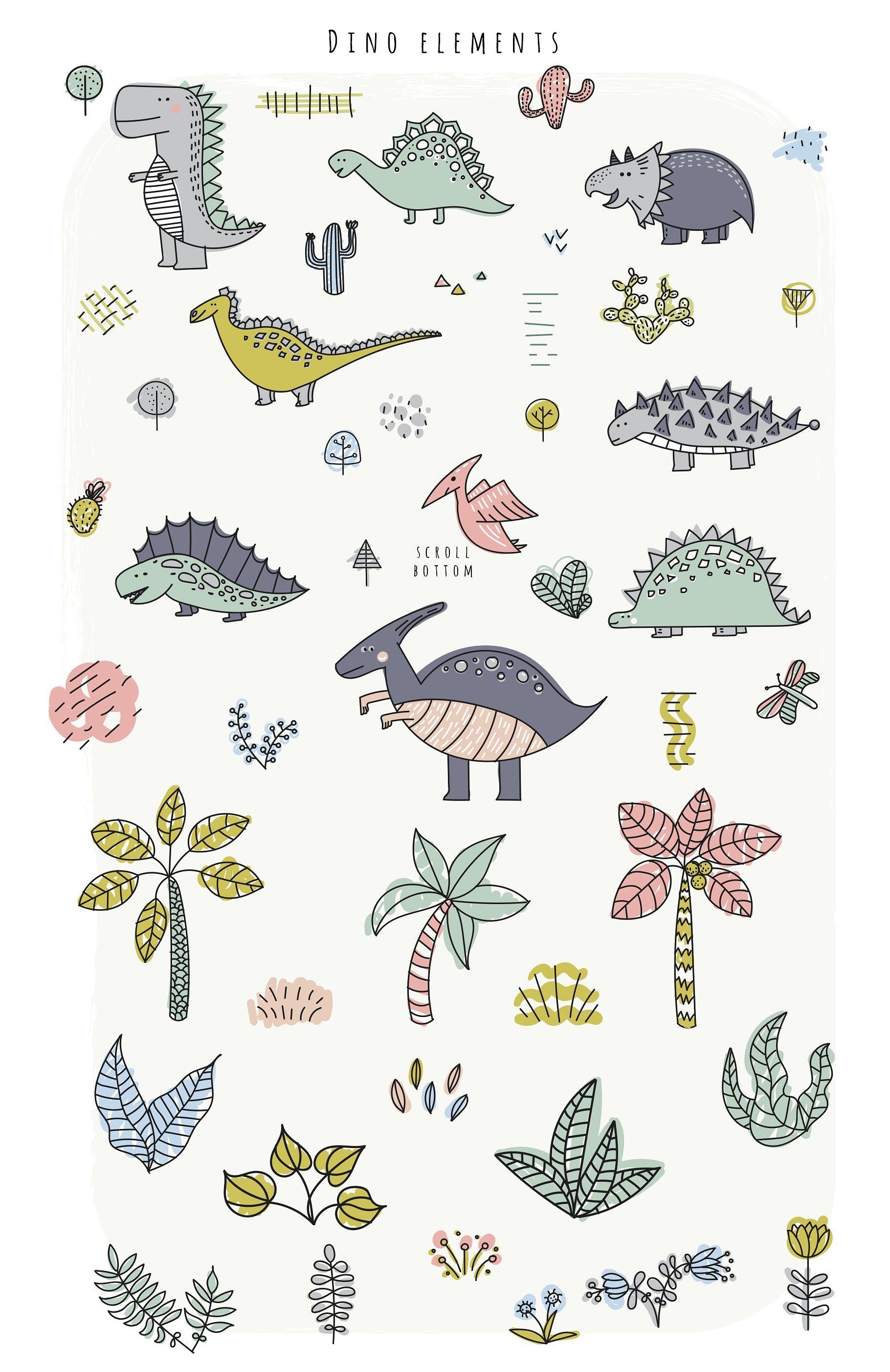 DINO. Design set. Dinosaur wallpaper, Cute dinosaur, Alphabet illustration