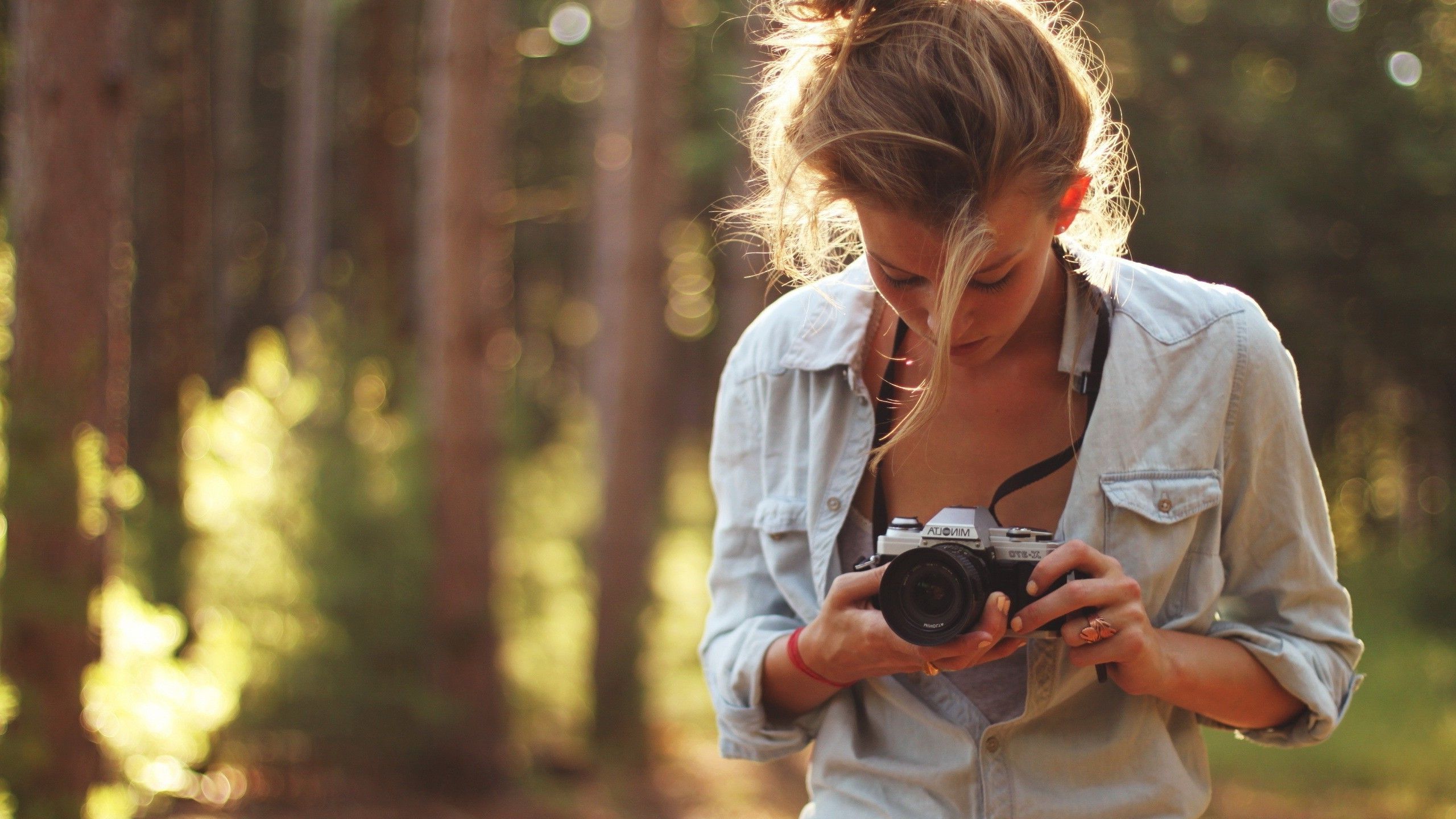 camera, Nature, Women, Forest, Depth Of Field, Minolta Wallpaper