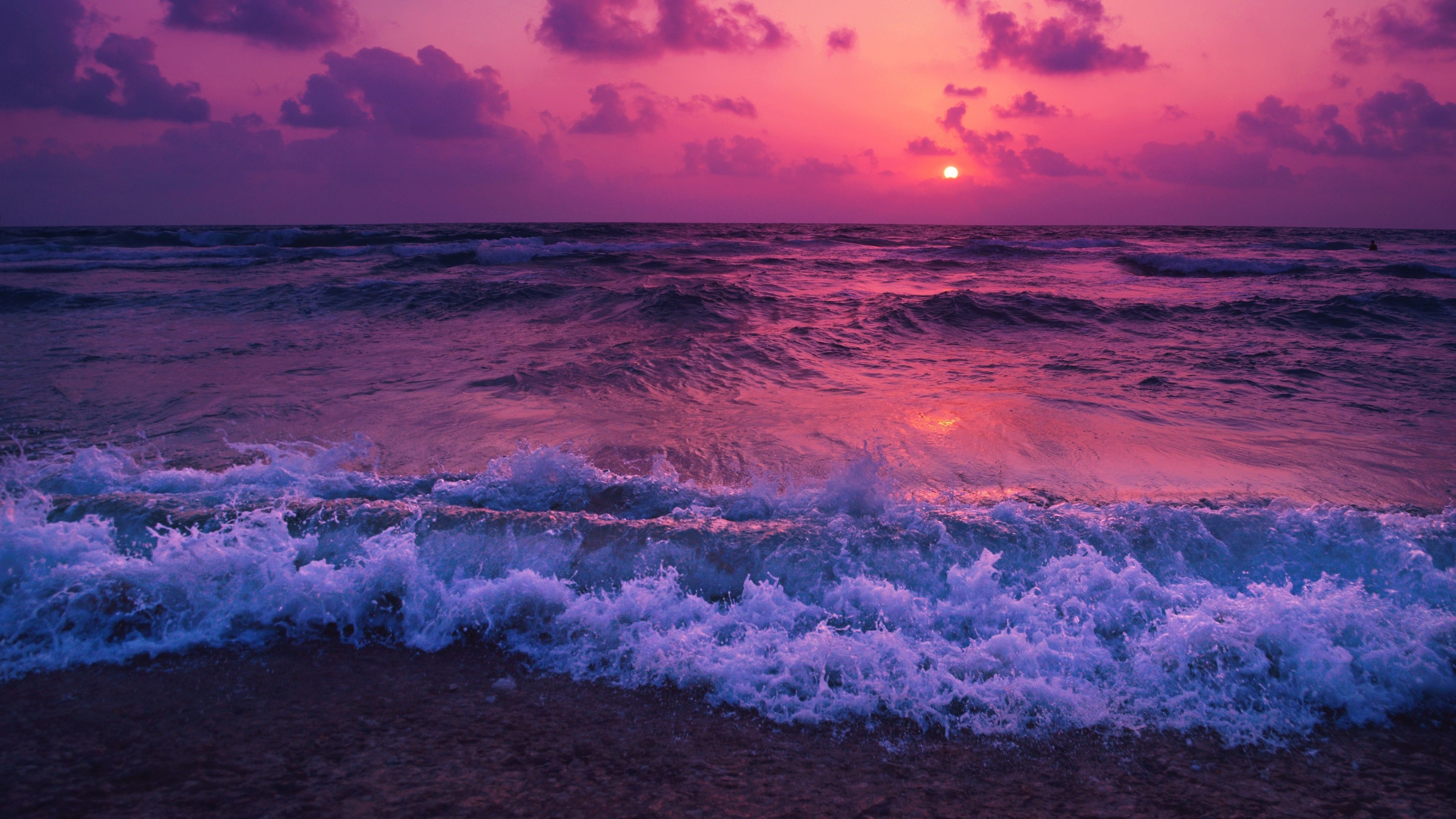 Sunset Seascape 4k Ultra HD Wallpaper. Background Image