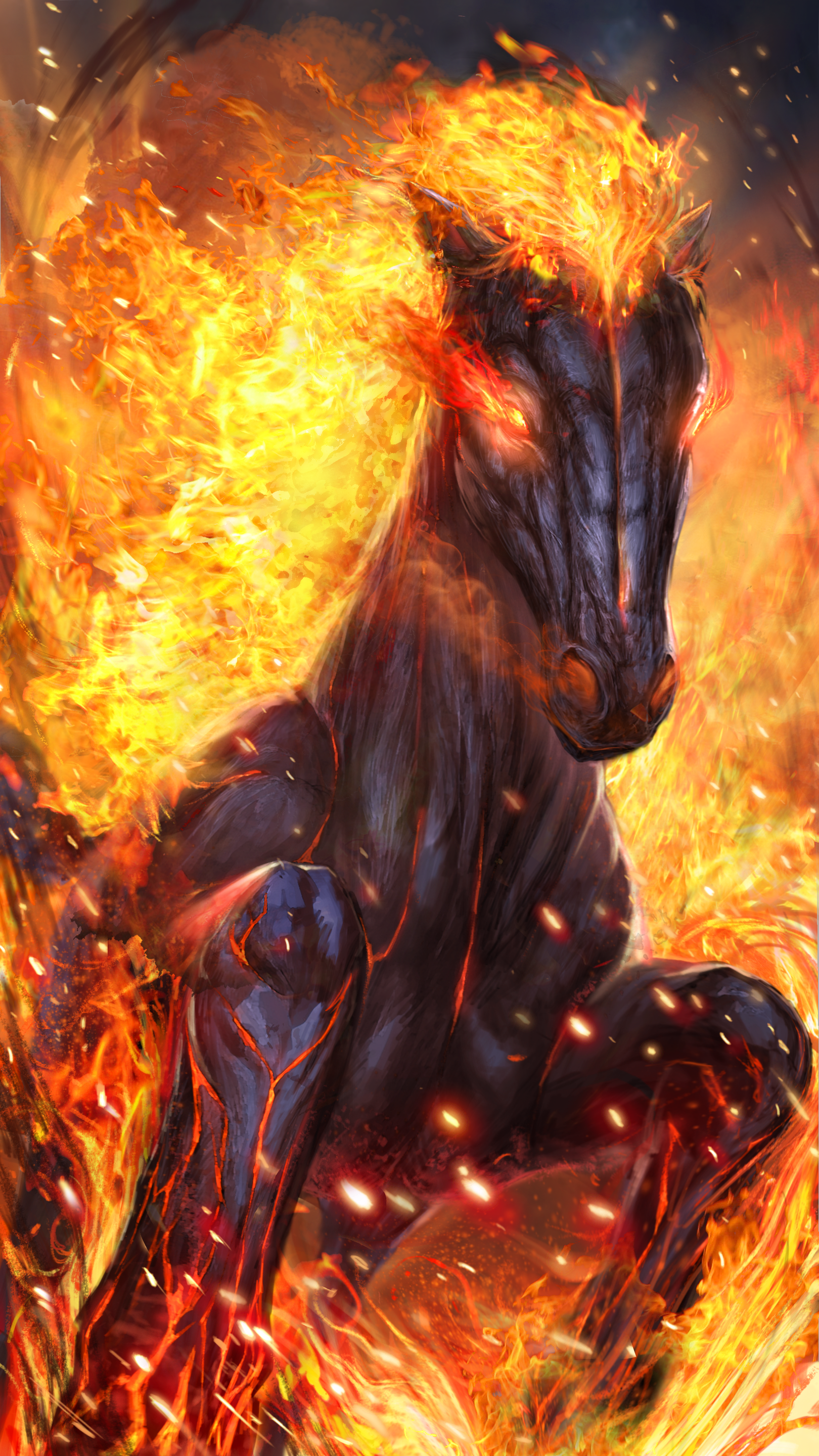 Hot fire horse live wallpaper!. Fire art, Fire horse, Horses
