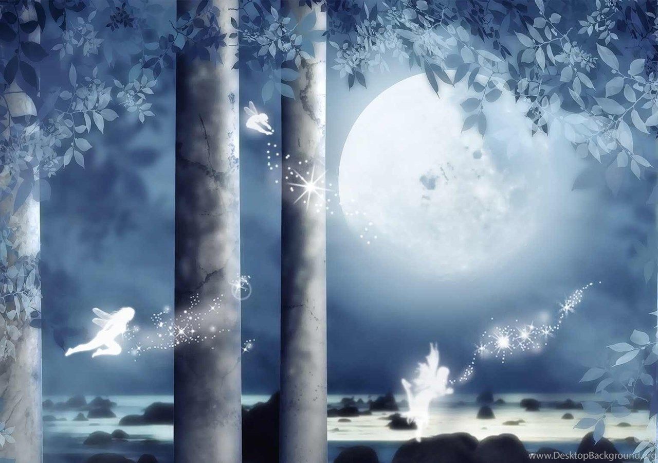 Fairy Blue Forrest Wallpaper Desktop Background