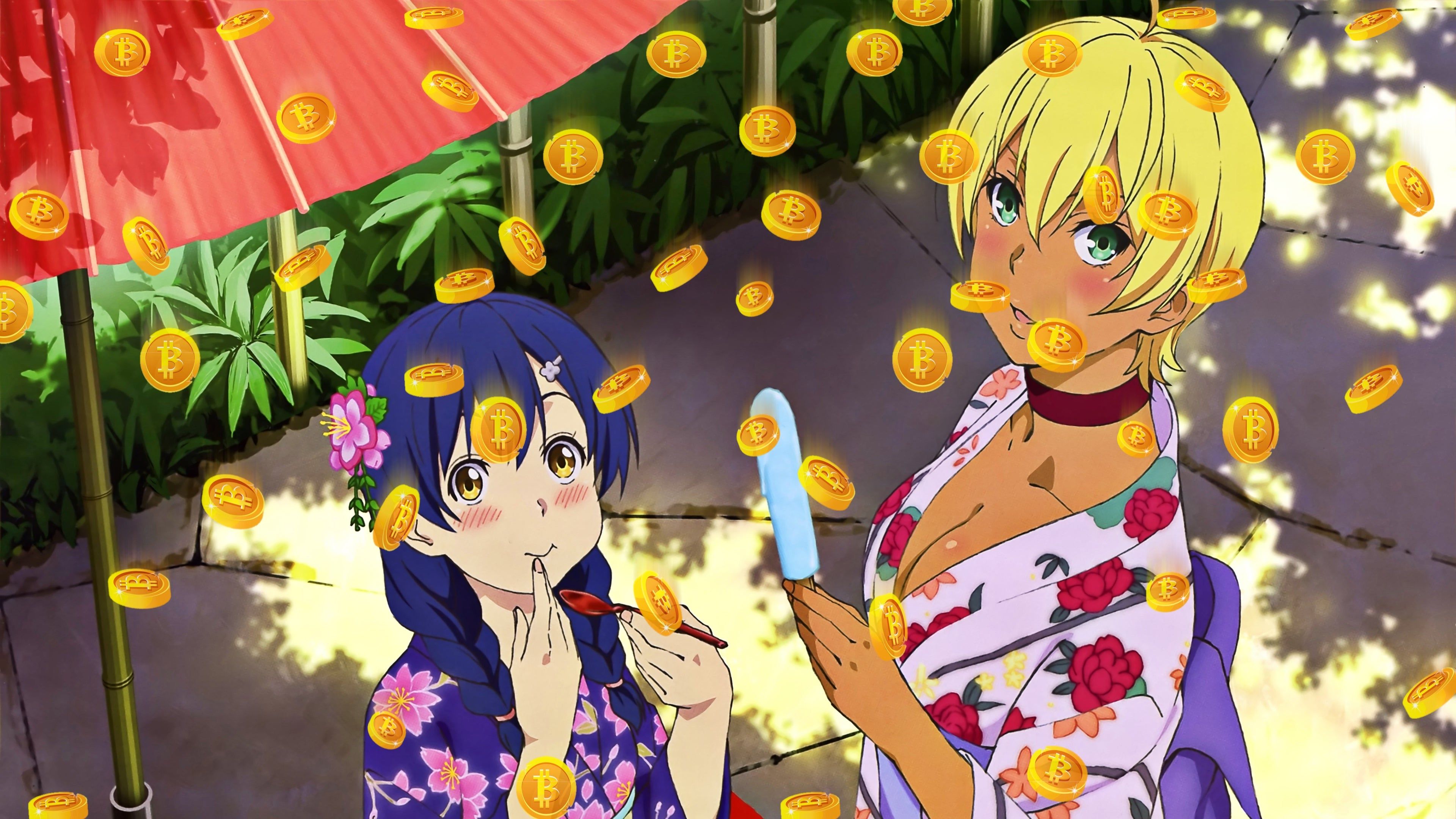 Bitcoins From Above Ikumi Mito And Megumi Tadokoro Kimono Food