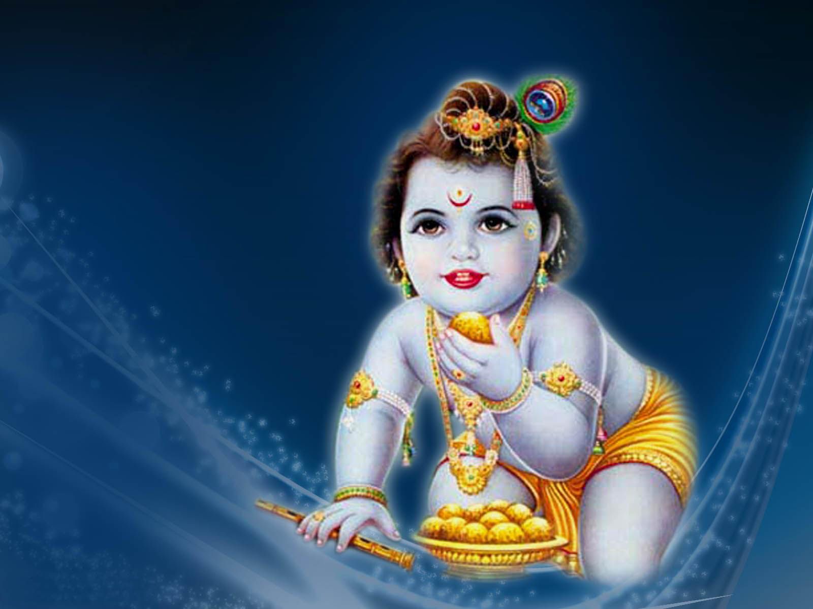 Sree Krishna Baby Beautiful 3D Wallpaper