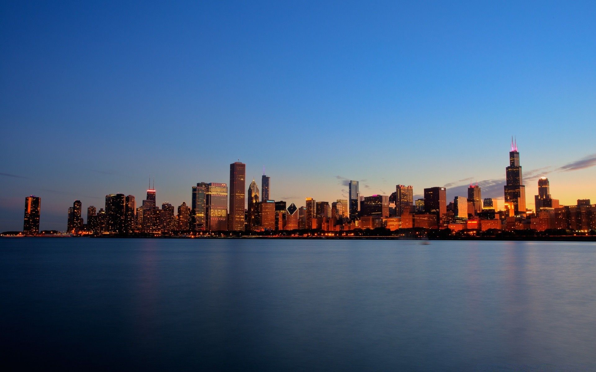 Chicago Skyline Night