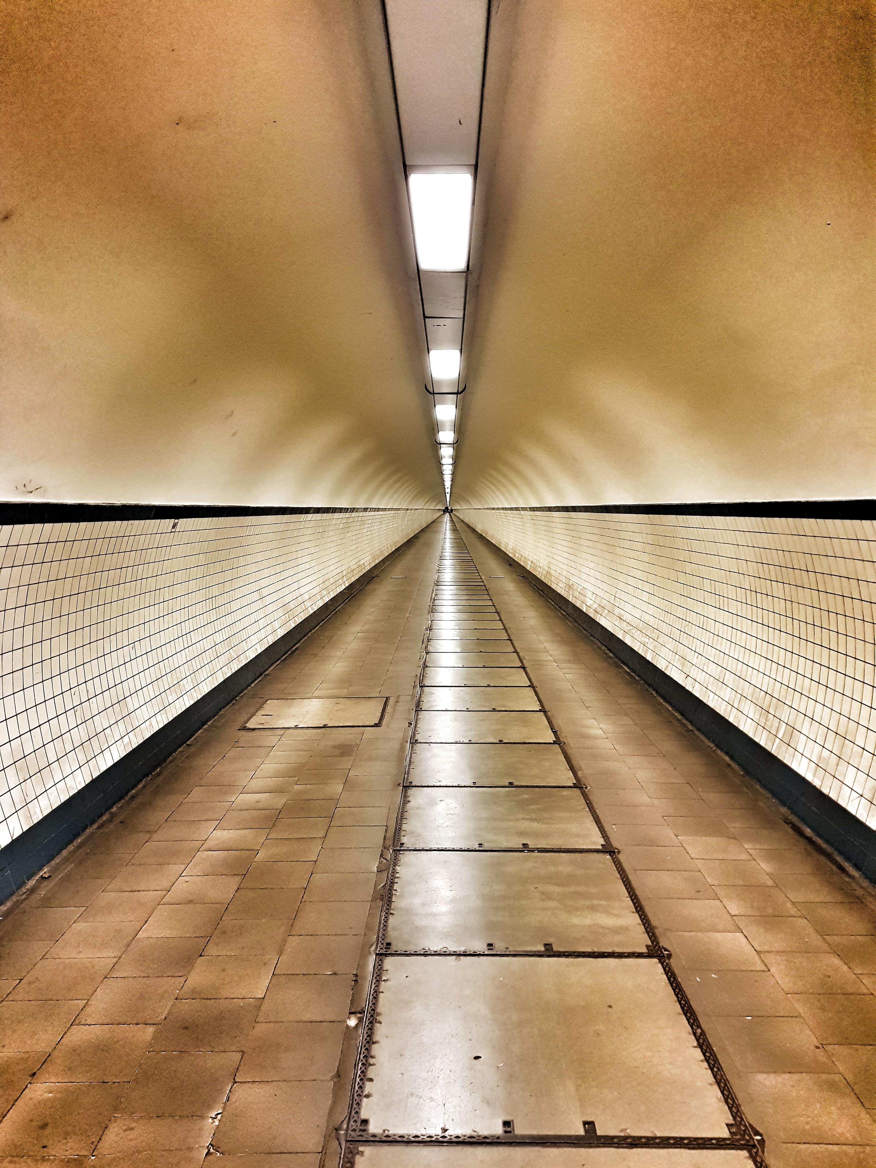 Endless tunnel taken in Antwerp. iPhone X