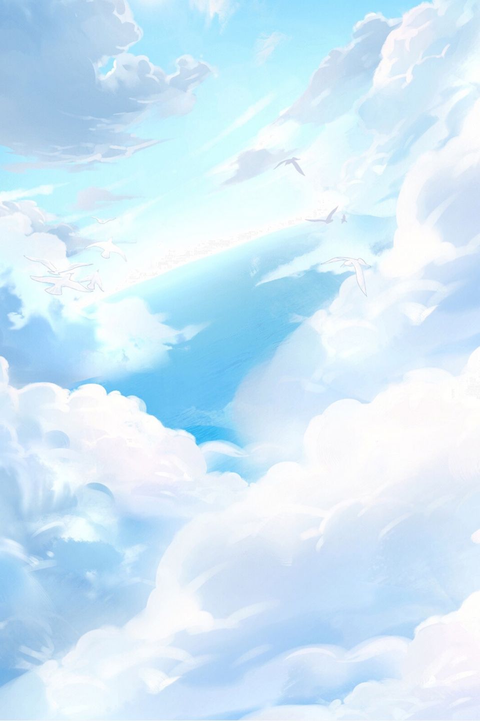 Cartoon Blue Sky White Clouds Download. Sky anime, Blue sky
