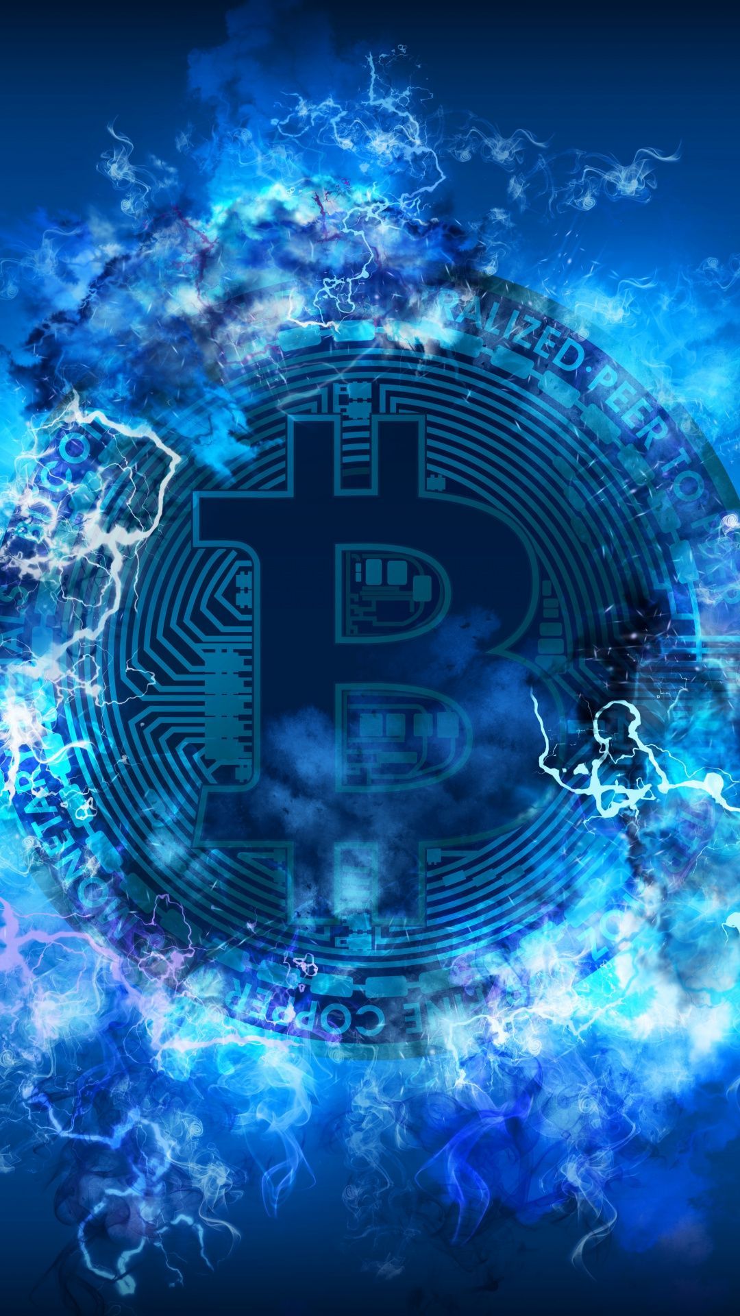 Bitcoin, Abstract, Crypt Currency, Digital Art, 1080x1920